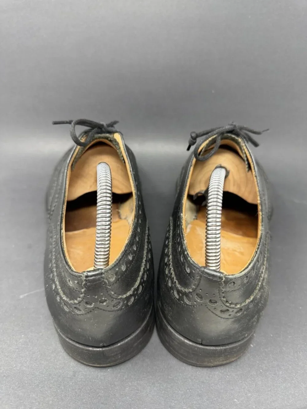 Church's Brisbane Black Leather Oxford Brogue Shoes Mens 11 B READ DESC